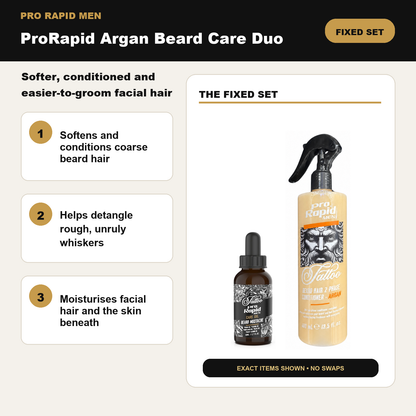 ProRapid Argan Beard Care Duo products and verified benefits