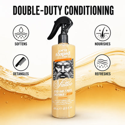 ProRapid Beard Hair 2-Phase Conditioner grooming result graphic