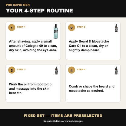 ProRapid beard oil and Cologne 09 two-step grooming routine