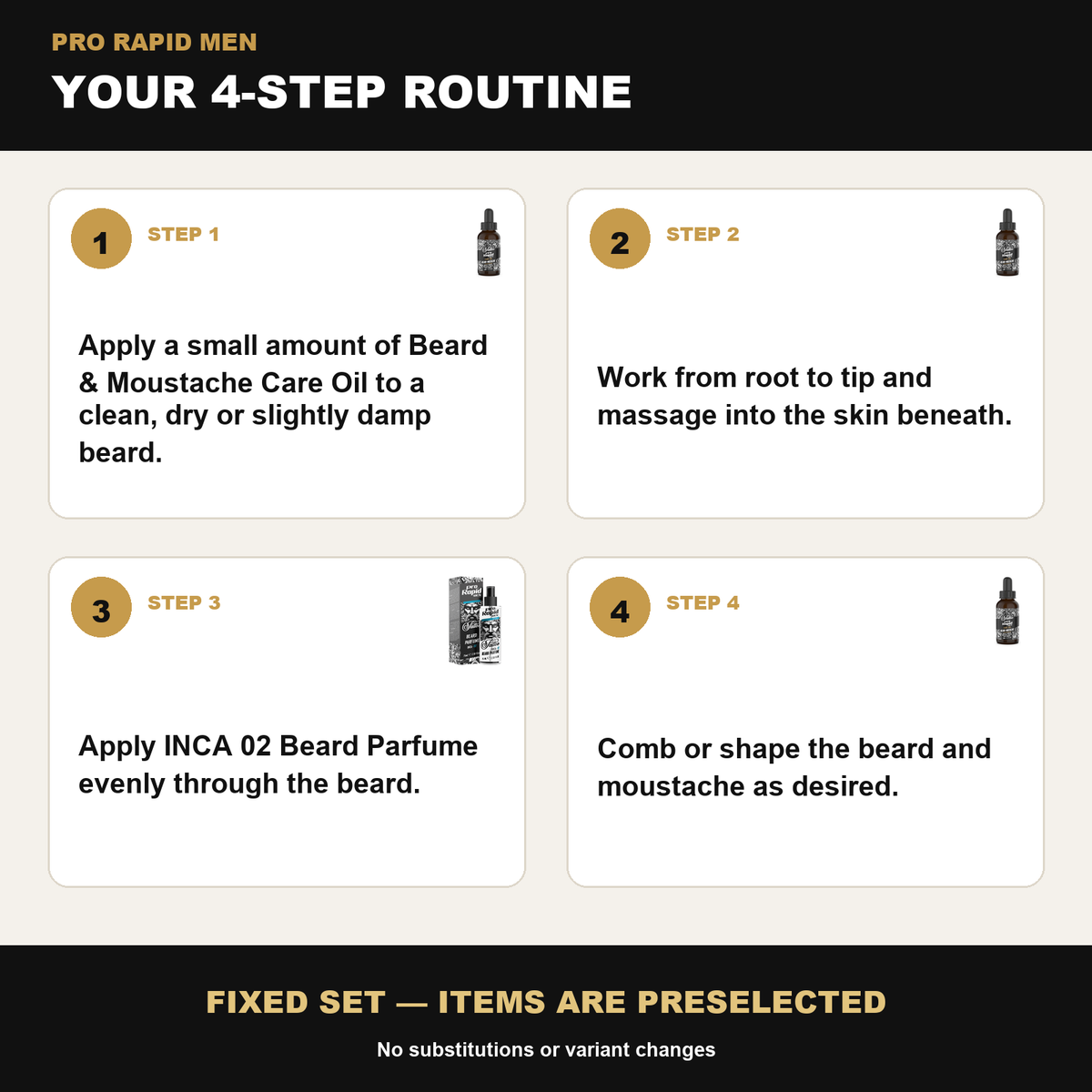 ProRapid Beard Oil and INCA 02 Beard Perfume routine