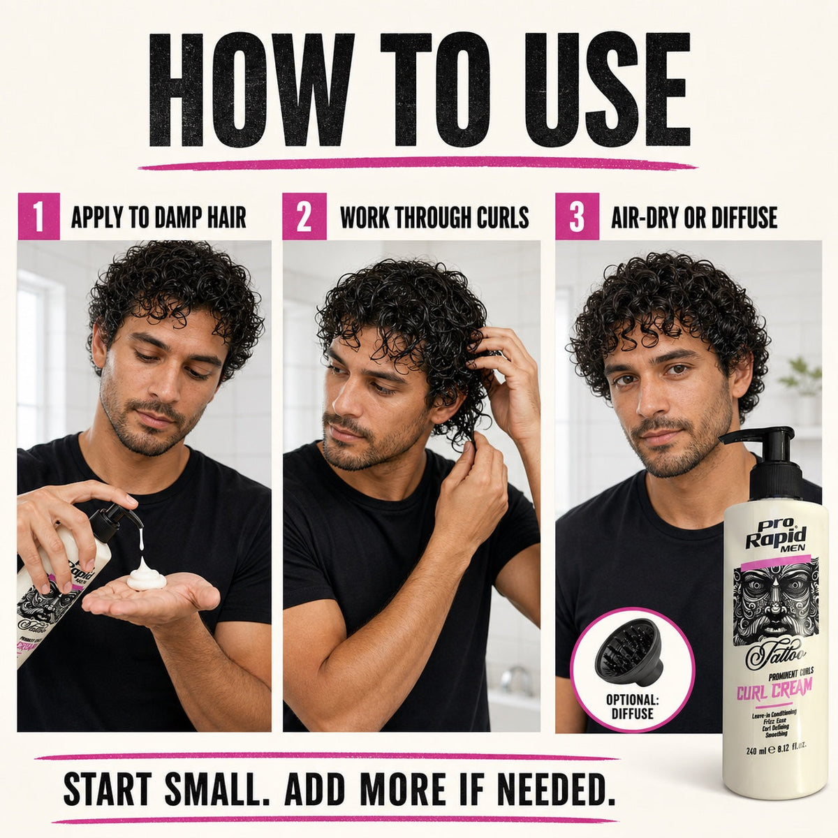 How to use ProRapid Curl Cream on damp curly hair
