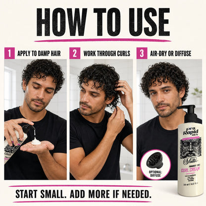 How to use ProRapid Curl Cream on damp curly hair