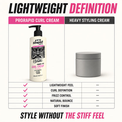 ProRapid Curl Cream lightweight styling comparison