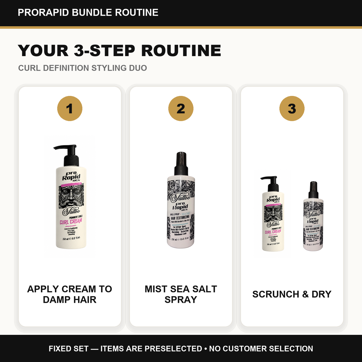 ProRapid Curl Definition Styling Duo step-by-step ProRapid grooming routine