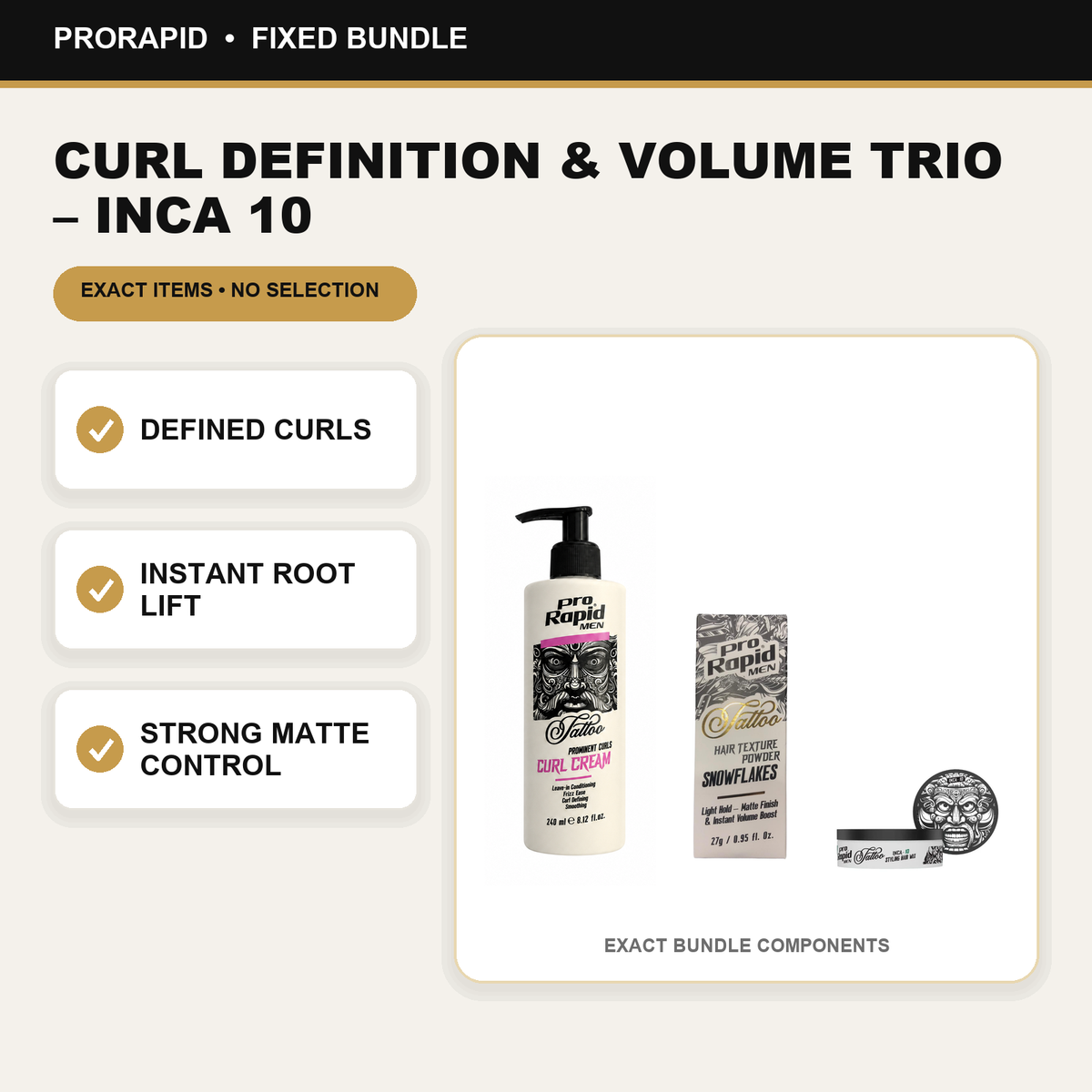 ProRapid Curl Definition & Volume Trio – INCA 10 key benefits and included ProRapid products