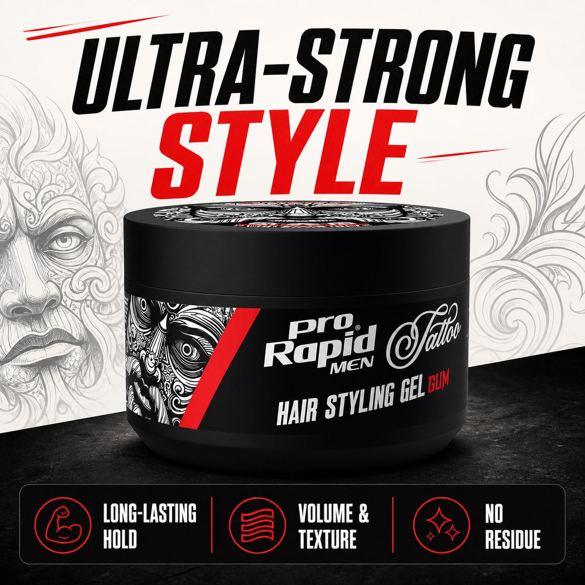 ProRapid Hair Styling Gel-Gum 300g key benefits