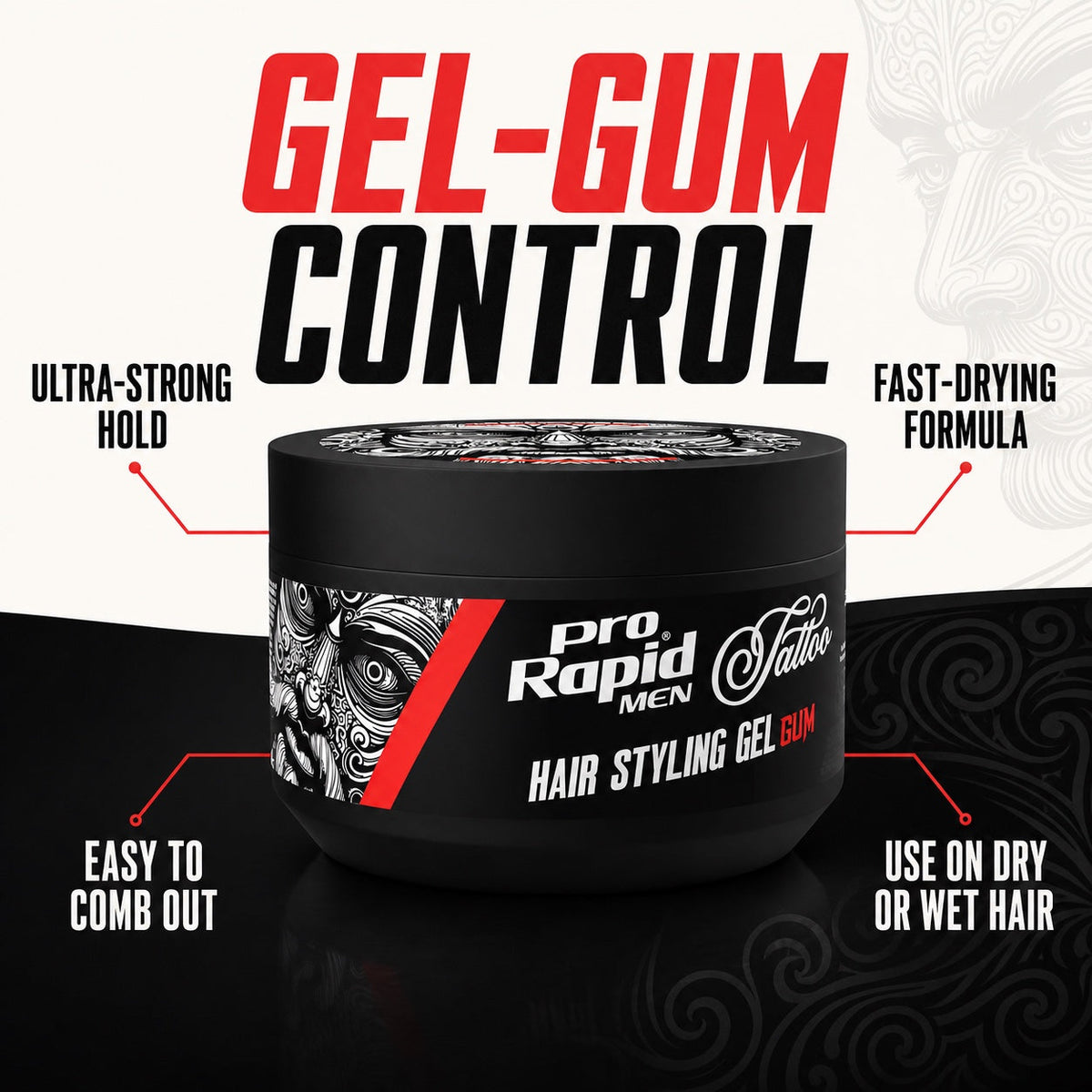 ProRapid Hair Styling Gel-Gum 300g product features