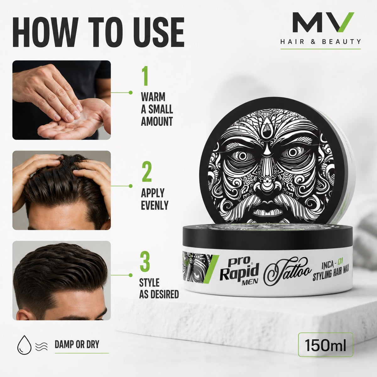 How to use ProRapid INCA 01 white matte styling wax