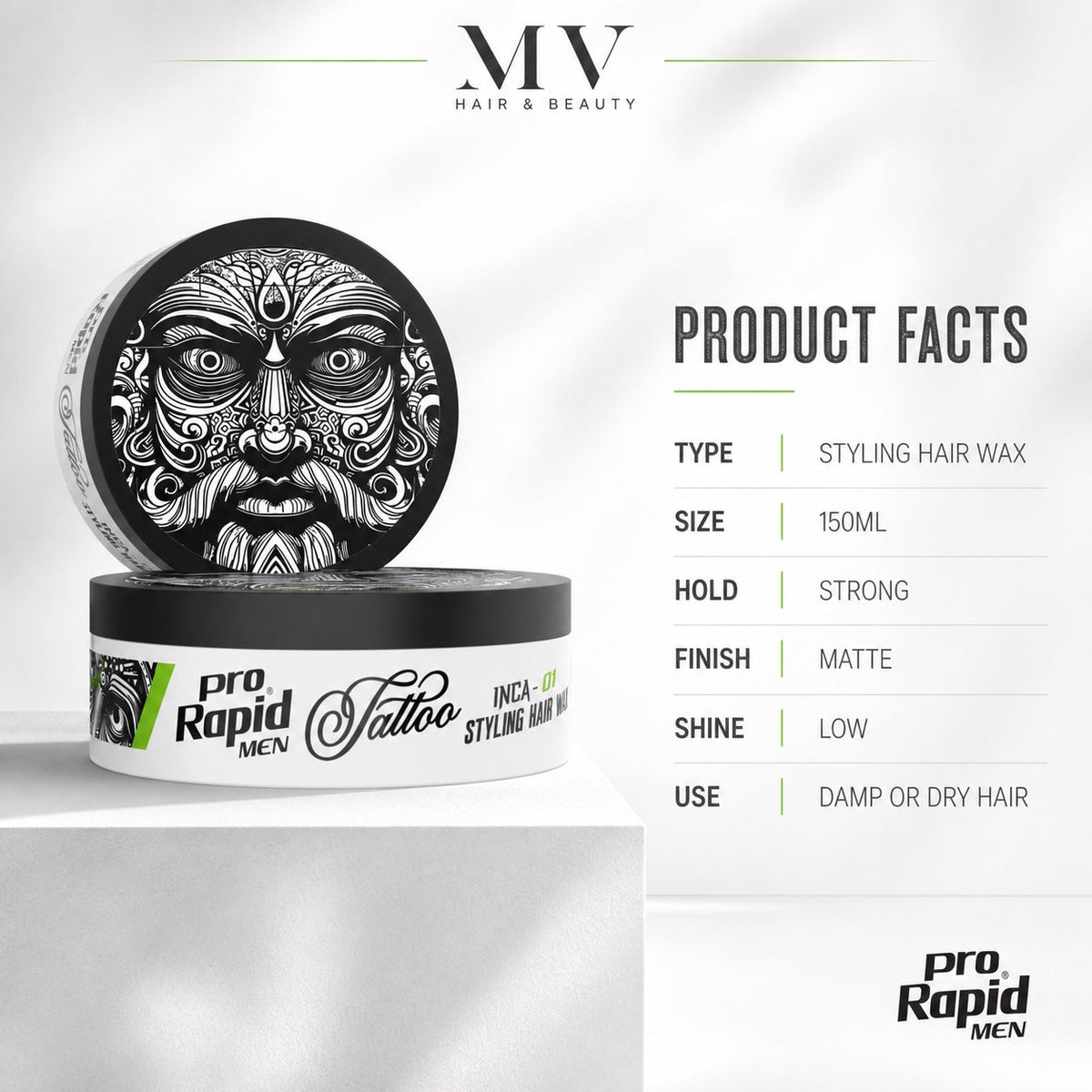 ProRapid INCA 01 matte styling wax product facts