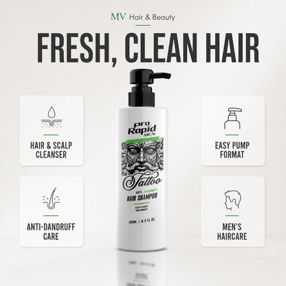 ProRapid Men Anti-Dandruff Shampoo 500ml feature graphic