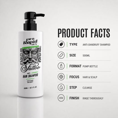 ProRapid Men Anti-Dandruff Shampoo 500ml product details graphic