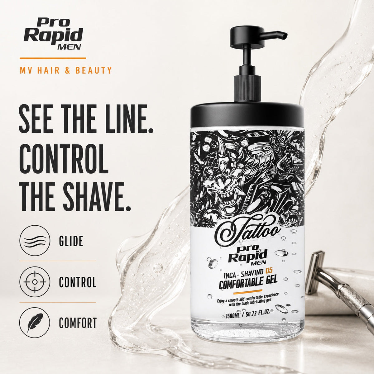 ProRapid Shaving Gel glide and control