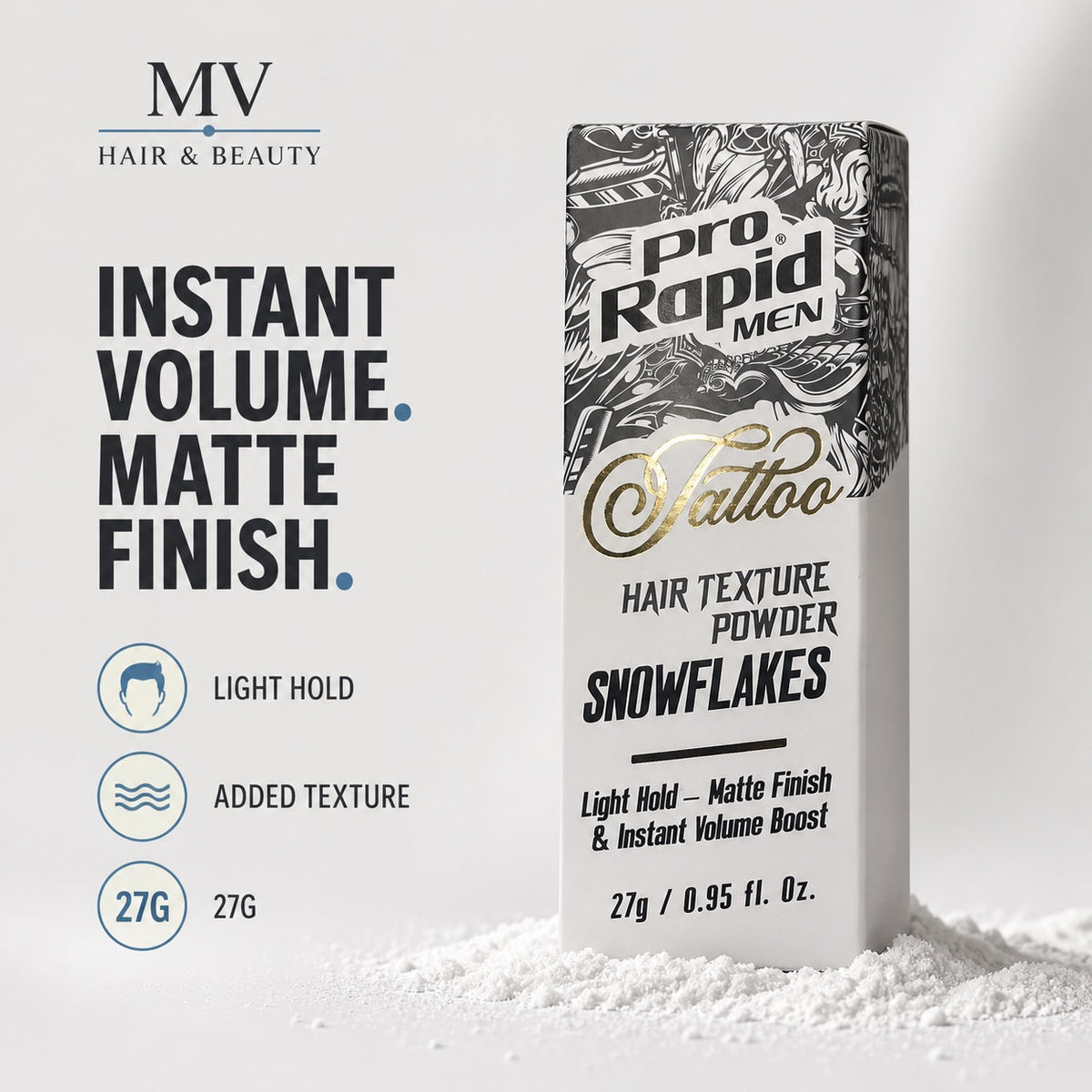ProRapid Snowflakes Powder 27g instant volume and matte finish benefits