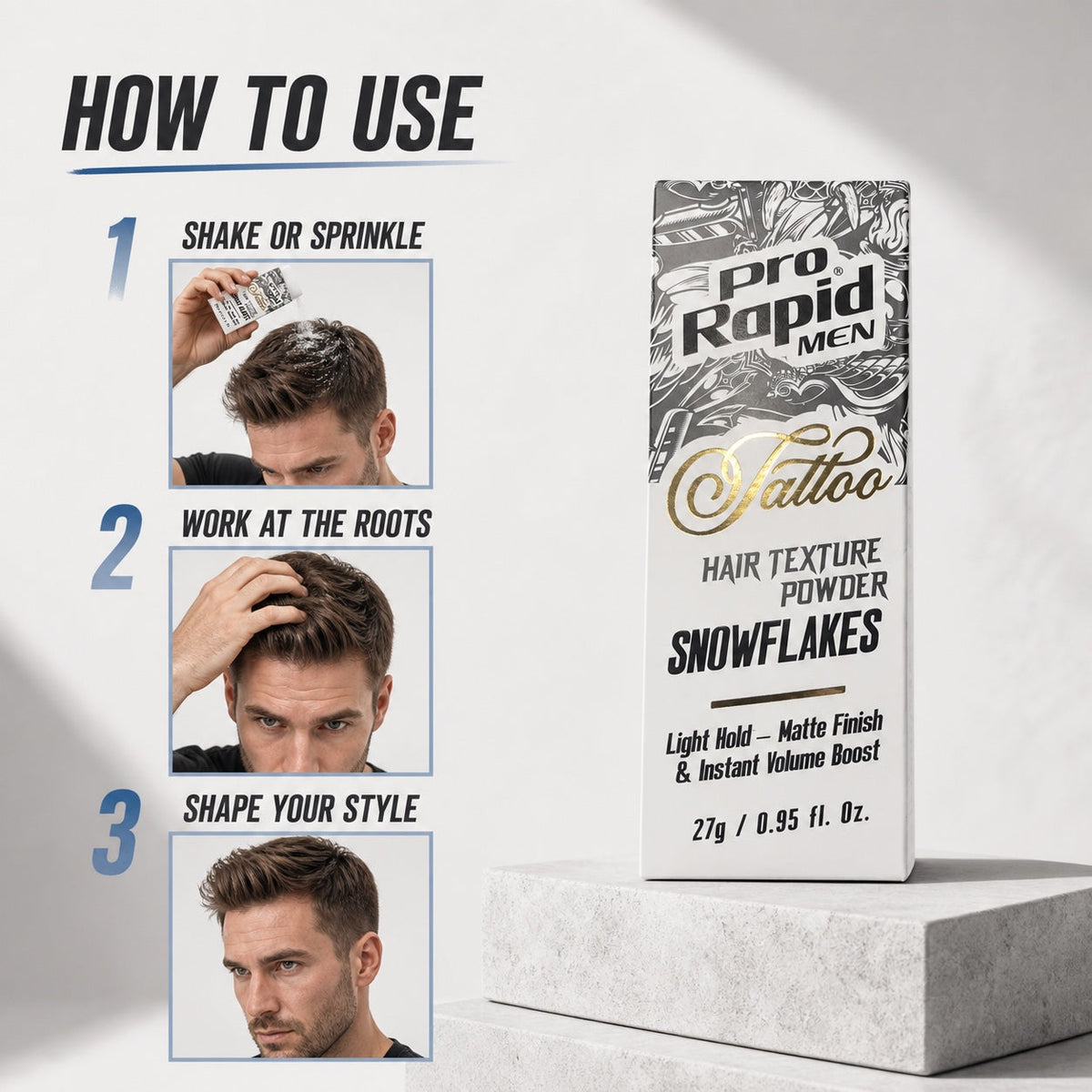 How to apply ProRapid Snowflakes Powder at the roots