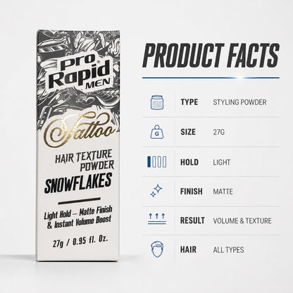 ProRapid Snowflakes Powder 27g light hold matte product facts