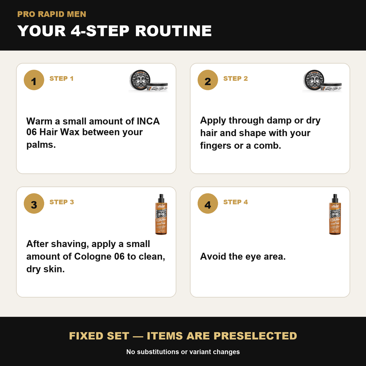 ProRapid Style & Cologne Duo – INCA 06 step-by-step ProRapid grooming routine
