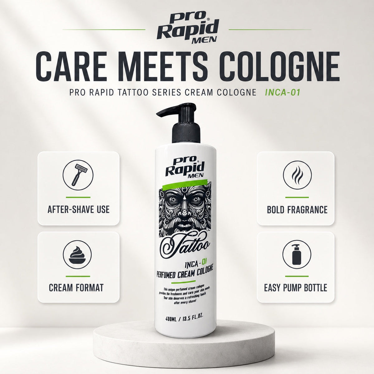ProRapid Tattoo Series Cream Cologne features