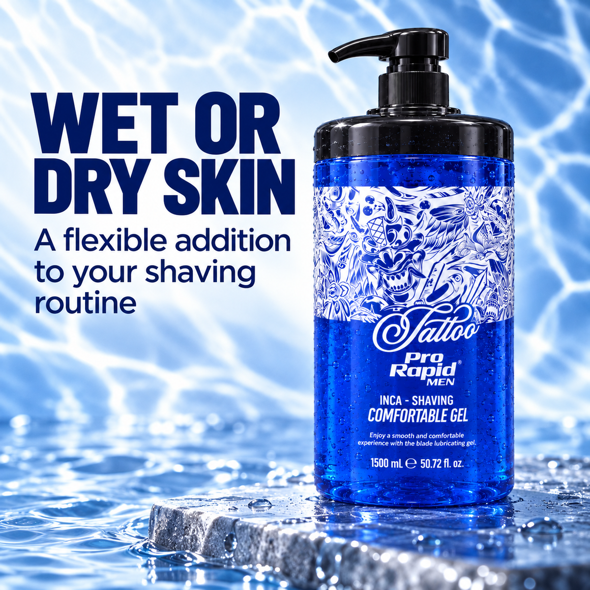ProRapid Tattoo INCA blue shaving gel 1500ml for wet or dry skin