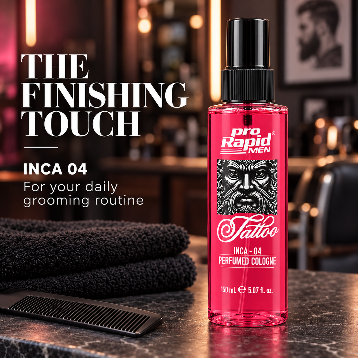 ProRapid INCA 04 Tattoo Perfumed Cologne 150ml barbershop grooming routine