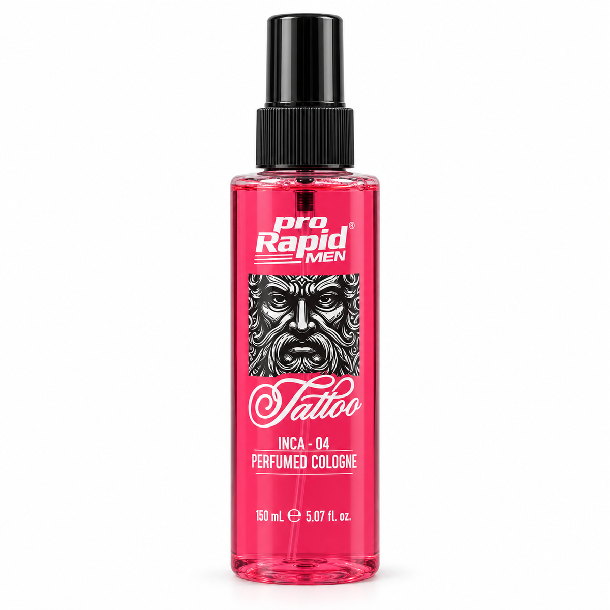 ProRapid INCA 04 Tattoo Perfumed Cologne Spray 150ml rose-pink bottle on a white background