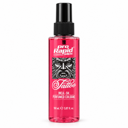 ProRapid INCA 04 Tattoo Perfumed Cologne Spray 150ml rose-pink bottle on a white background