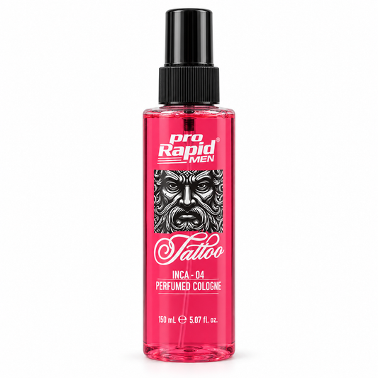 ProRapid INCA 04 Tattoo Perfumed Cologne Spray 150ml rose-pink bottle on a white background