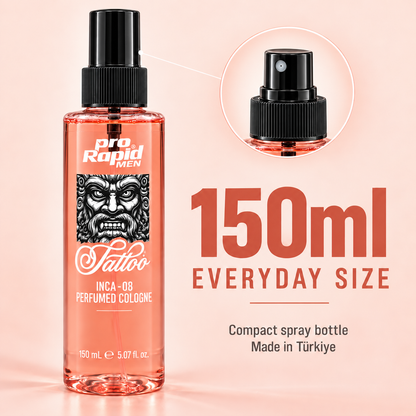 ProRapid INCA 08 Cologne 150ml bottle and spray dispenser detail