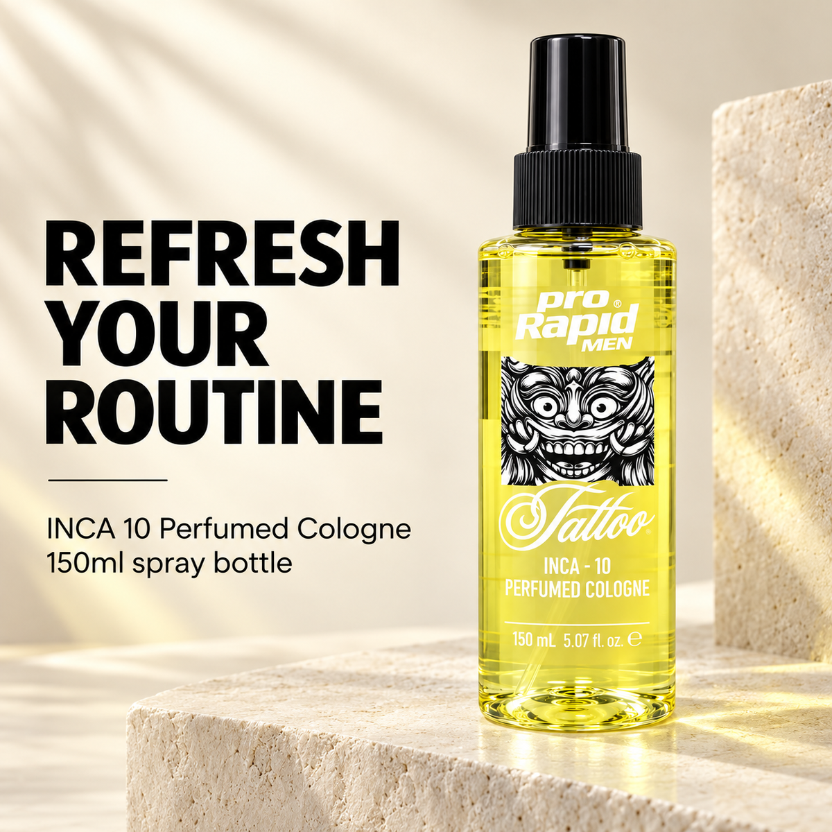 ProRapid INCA 10 Tattoo Perfumed Cologne refresh your routine product feature