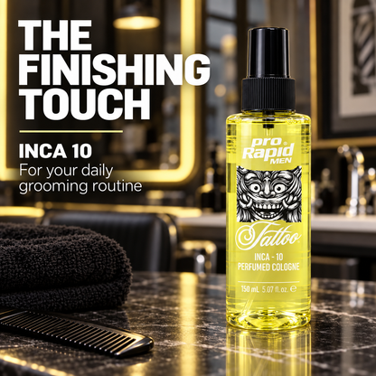 ProRapid INCA 10 Perfumed Cologne 150ml on a barbershop counter