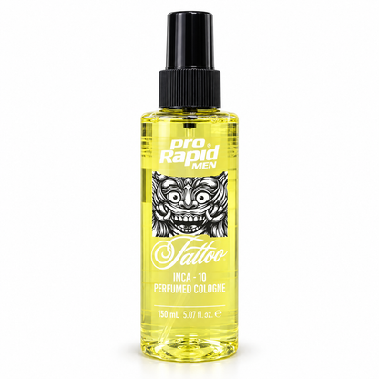 ProRapid INCA 10 Tattoo Perfumed Cologne Spray 150ml pale yellow bottle on a white background
