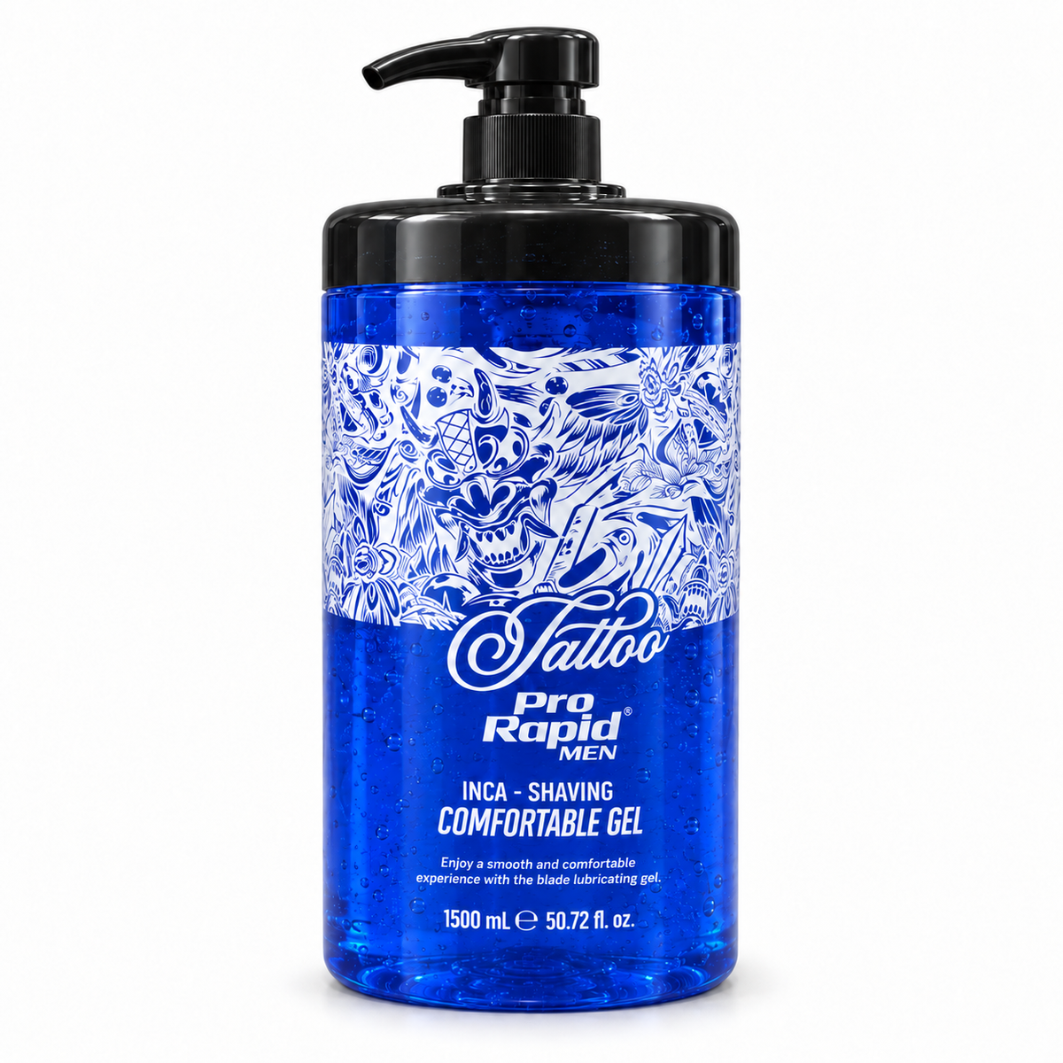 ProRapid Tattoo INCA Shaving Comfortable Gel 1500ml – Blue on a white background